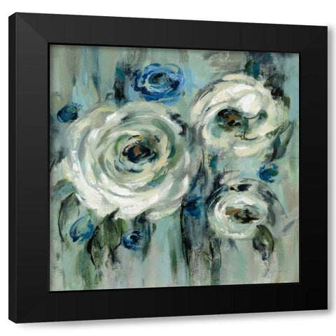 Big Sage Flowers Black Modern Wood Framed Art Print by Vassileva, Silvia