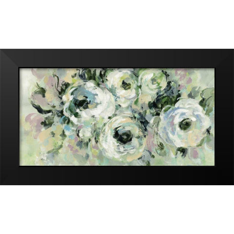 Sage and Lavender Peonies Black Modern Wood Framed Art Print by Vassileva, Silvia