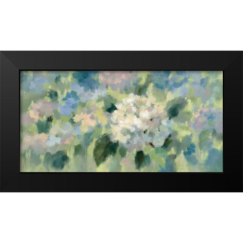 Hydrangea Mosaic Black Modern Wood Framed Art Print by Vassileva, Silvia