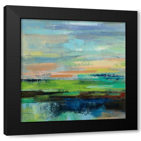 Delmar Sunset II Black Modern Wood Framed Art Print with Double Matting by Vassileva, Silvia