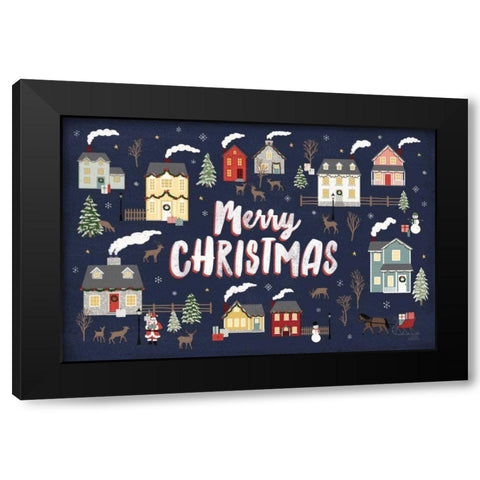 Christmas Village I Black Modern Wood Framed Art Print with Double Matting by Marshall, Laura