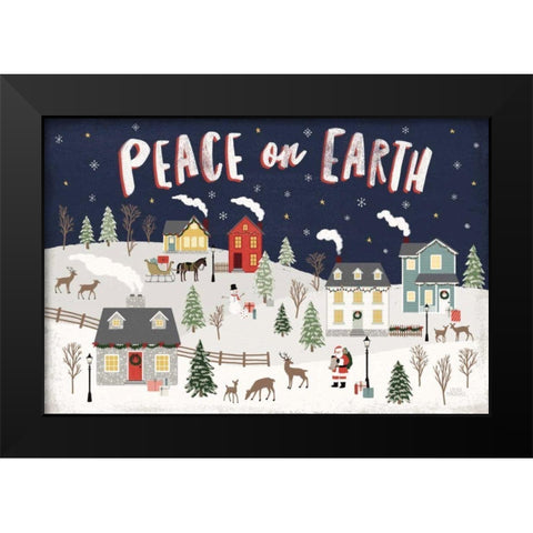 Christmas Village II Black Modern Wood Framed Art Print by Marshall, Laura