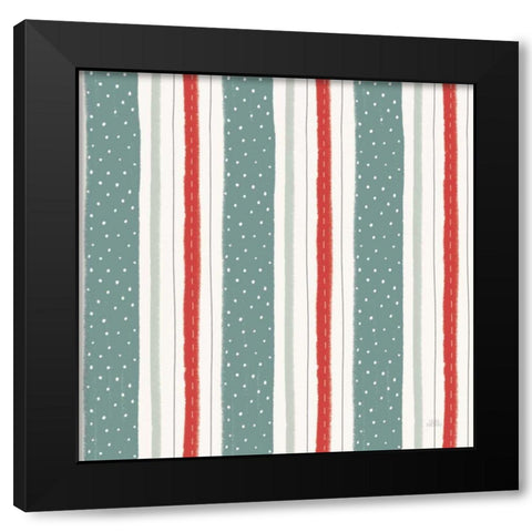 Christmas Village Pattern IIA Black Modern Wood Framed Art Print with Double Matting by Marshall, Laura