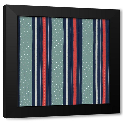 Christmas Village Pattern IIB Black Modern Wood Framed Art Print with Double Matting by Marshall, Laura