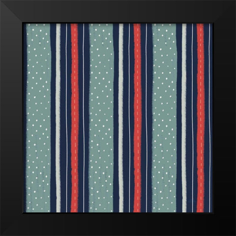 Christmas Village Pattern IIB Black Modern Wood Framed Art Print by Marshall, Laura