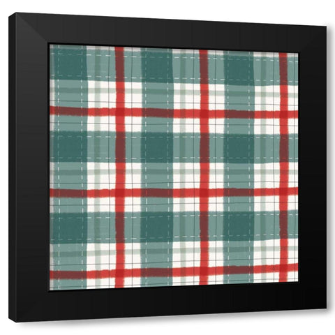 Christmas Village Pattern IV Black Modern Wood Framed Art Print with Double Matting by Marshall, Laura