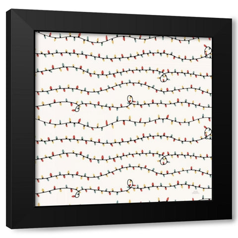 Christmas Village Pattern V Black Modern Wood Framed Art Print with Double Matting by Marshall, Laura