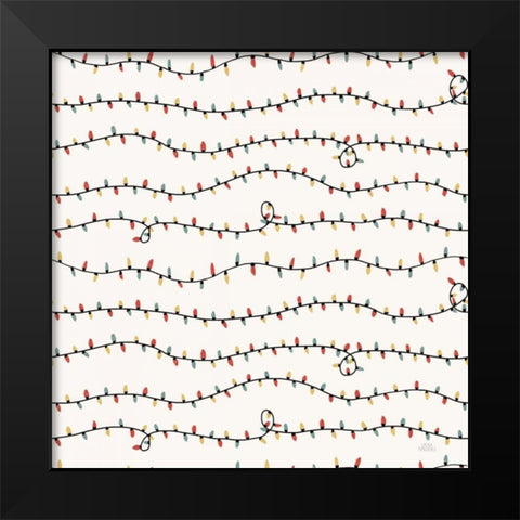 Christmas Village Pattern V Black Modern Wood Framed Art Print by Marshall, Laura