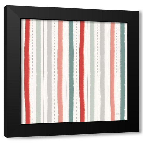 Christmas Village Pattern VII Black Modern Wood Framed Art Print by Marshall, Laura