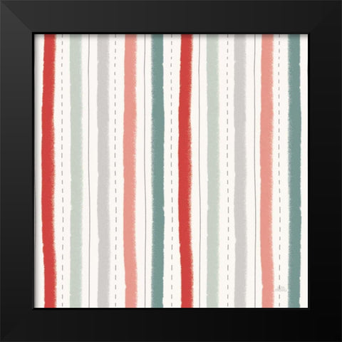 Christmas Village Pattern VII Black Modern Wood Framed Art Print by Marshall, Laura