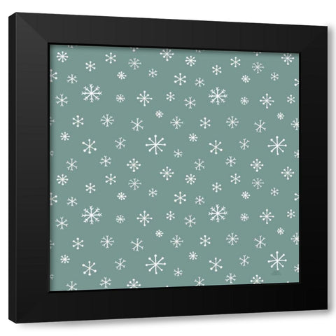 Christmas Village Pattern IXA Black Modern Wood Framed Art Print with Double Matting by Marshall, Laura