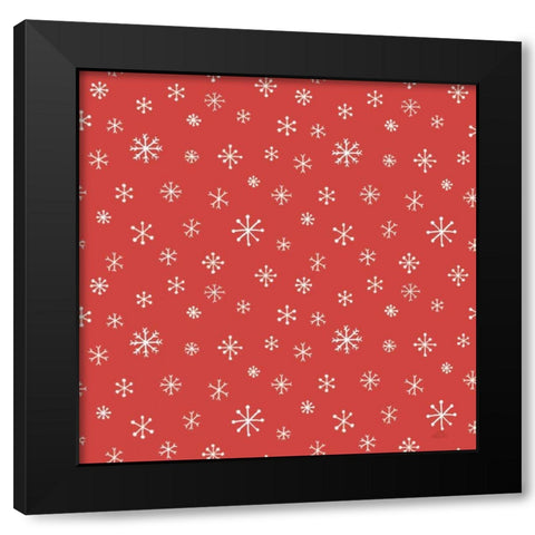 Christmas Village Pattern IXB Black Modern Wood Framed Art Print by Marshall, Laura