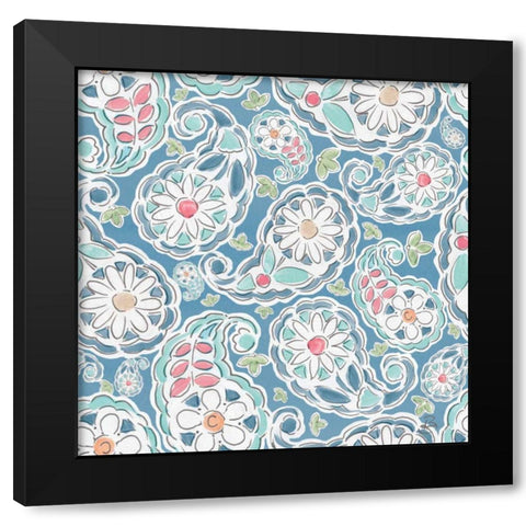 Springtime Pattern IID Black Modern Wood Framed Art Print with Double Matting by Brissonnet, Daphne