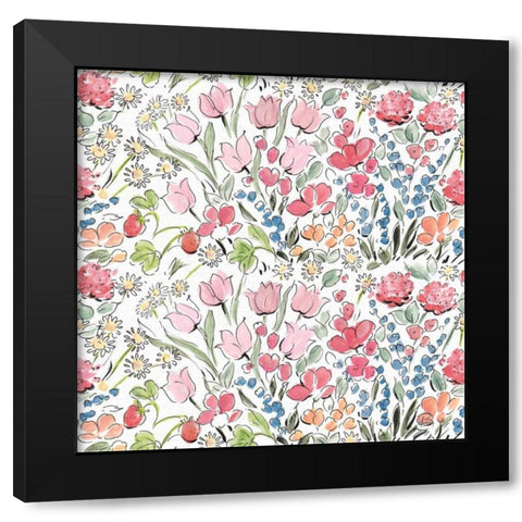 Springtime Pattern V Black Modern Wood Framed Art Print by Brissonnet, Daphne