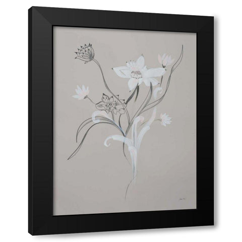Whisper I Black Modern Wood Framed Art Print with Double Matting by Davis, Joan E.