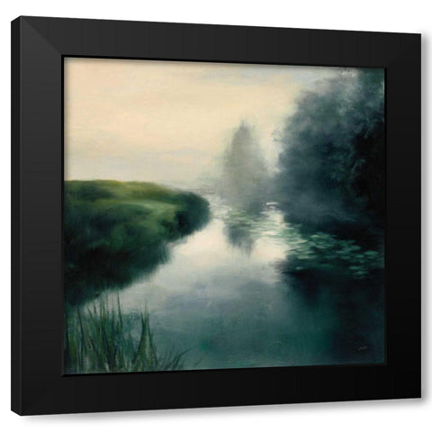 Twilight Fog Neutral Black Modern Wood Framed Art Print with Double Matting by Purinton, Julia