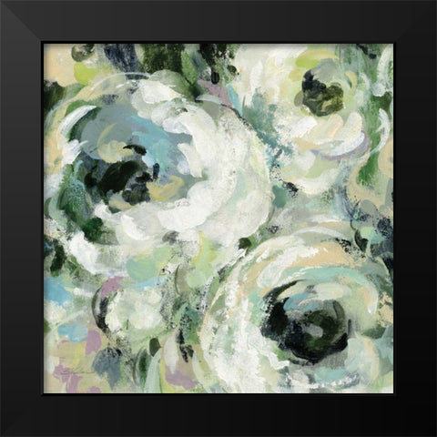 Sage and Lavender Peonies II Black Modern Wood Framed Art Print by Vassileva, Silvia