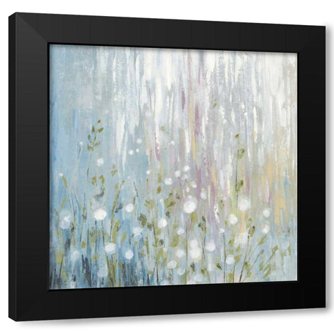 January Branches Blue Green Black Modern Wood Framed Art Print with Double Matting by Vassileva, Silvia