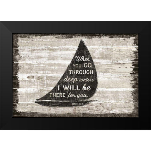 Driftwood Coast Scripture I Black Modern Wood Framed Art Print by Schlabach, Sue