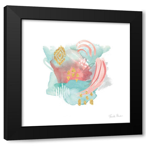 Faridas Abstract IV Black Modern Wood Framed Art Print with Double Matting by Zaman, Farida