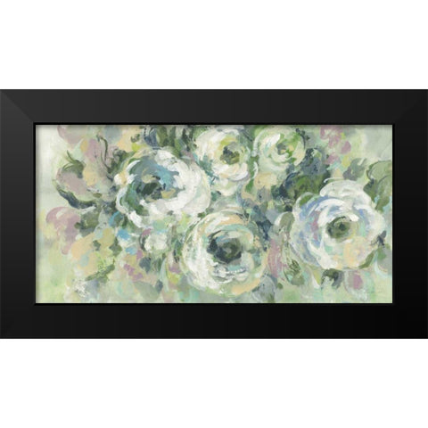 Sage and Lavender Peonies Light Black Modern Wood Framed Art Print by Vassileva, Silvia