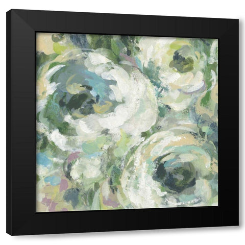 Sage and Lavender Peonies II Light Black Modern Wood Framed Art Print by Vassileva, Silvia