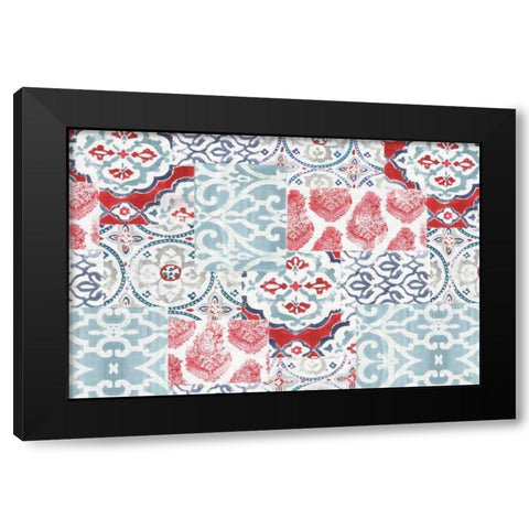 Bazaar Patchwork I Black Modern Wood Framed Art Print by Pela Studio