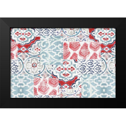 Bazaar Patchwork I Black Modern Wood Framed Art Print by Pela Studio