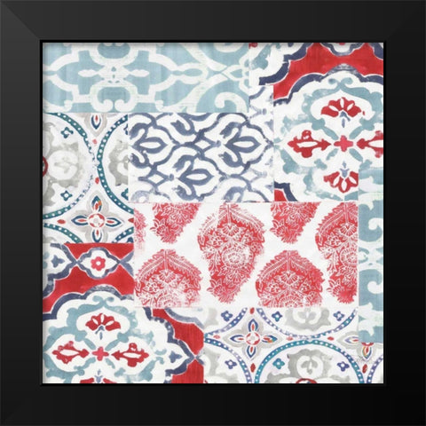 Bazaar Patchwork III Black Modern Wood Framed Art Print by Pela Studio