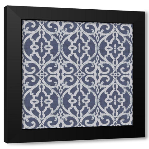 Bazaar Patchwork Pattern IVB Black Modern Wood Framed Art Print by Pela Studio