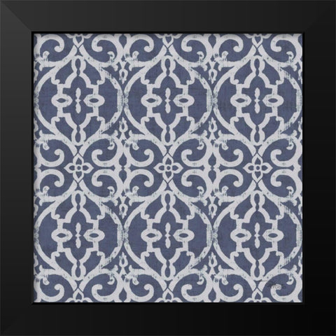 Bazaar Patchwork Pattern IVB Black Modern Wood Framed Art Print by Pela Studio