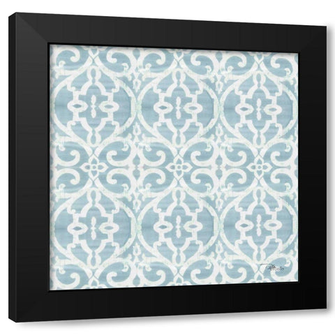 Bazaar Patchwork Pattern IVC Black Modern Wood Framed Art Print by Pela Studio