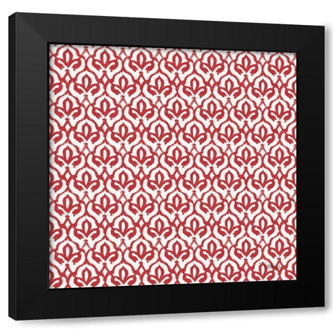 Bazaar Patchwork Pattern VA Black Modern Wood Framed Art Print with Double Matting by Pela Studio