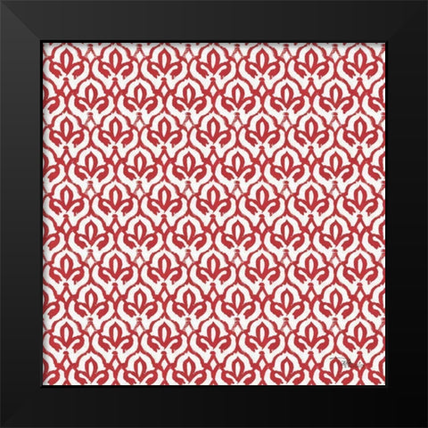 Bazaar Patchwork Pattern VA Black Modern Wood Framed Art Print by Pela Studio