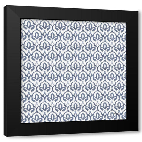 Bazaar Patchwork Pattern VB Black Modern Wood Framed Art Print with Double Matting by Pela Studio