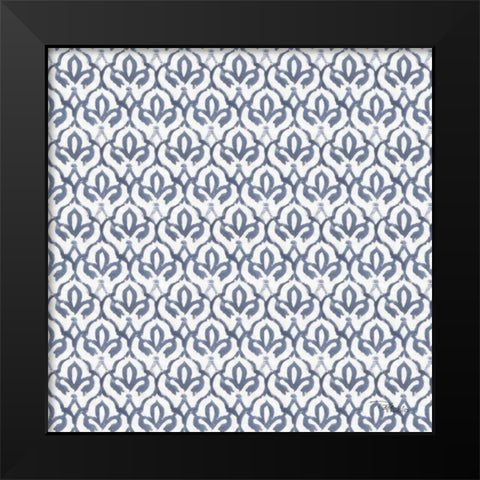 Bazaar Patchwork Pattern VB Black Modern Wood Framed Art Print by Pela Studio