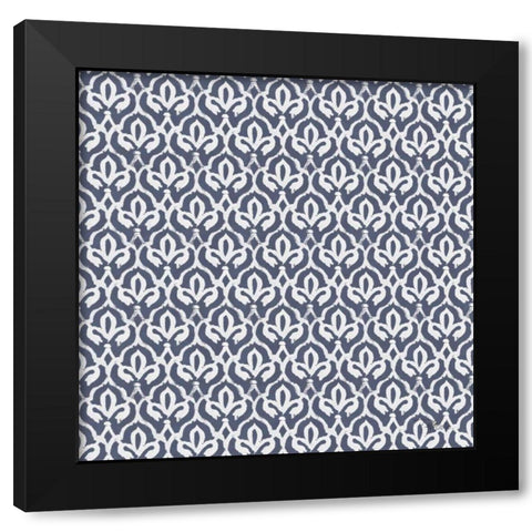 Bazaar Patchwork Pattern VC Black Modern Wood Framed Art Print by Pela Studio