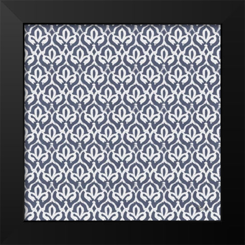 Bazaar Patchwork Pattern VC Black Modern Wood Framed Art Print by Pela Studio
