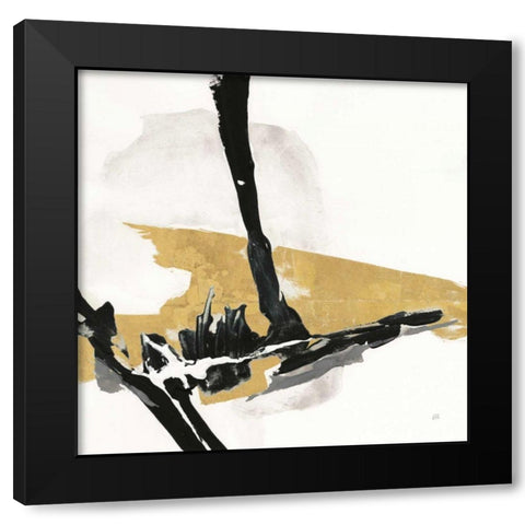 White Gold IV Black Modern Wood Framed Art Print with Double Matting by Paschke, Chris