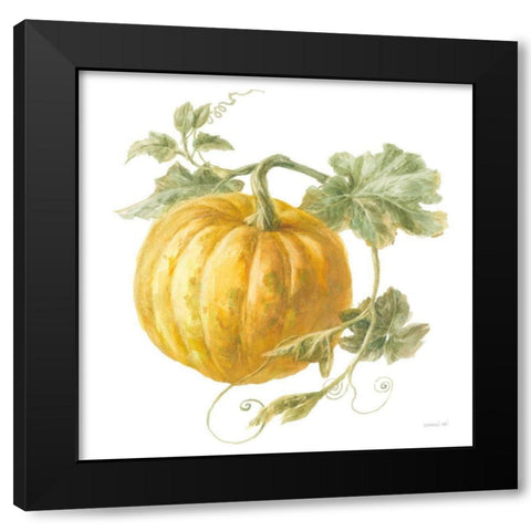 Floursack Autumn V on White Black Modern Wood Framed Art Print with Double Matting by Nai, Danhui