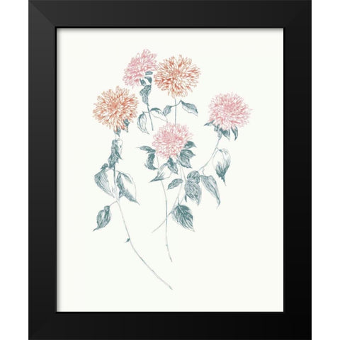 Flowers on White VI Contemporary Bright Black Modern Wood Framed Art Print by Wild Apple Portfolio
