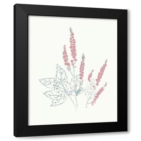Flowers on White VII Contemporary Bright Black Modern Wood Framed Art Print by Wild Apple Portfolio