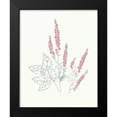 Flowers on White VII Contemporary Bright Black Modern Wood Framed Art Print by Wild Apple Portfolio