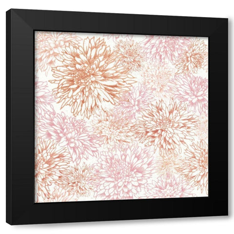Flowers on White Contemporary Bright Pattern IIIA Black Modern Wood Framed Art Print with Double Matting by Wild Apple Portfolio