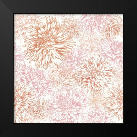 Flowers on White Contemporary Bright Pattern IIIA Black Modern Wood Framed Art Print by Wild Apple Portfolio