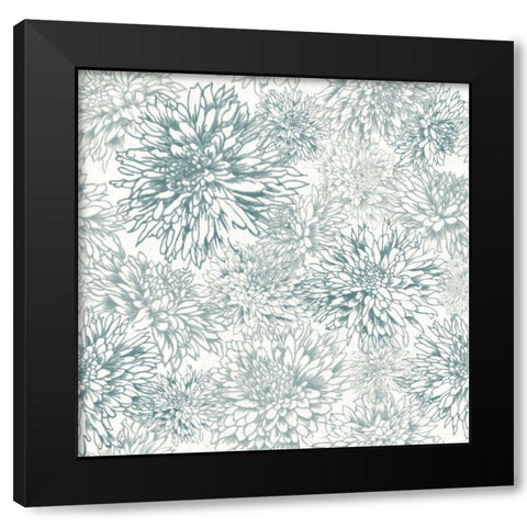 Flowers on White Contemporary Bright Pattern IIIB Black Modern Wood Framed Art Print by Wild Apple Portfolio
