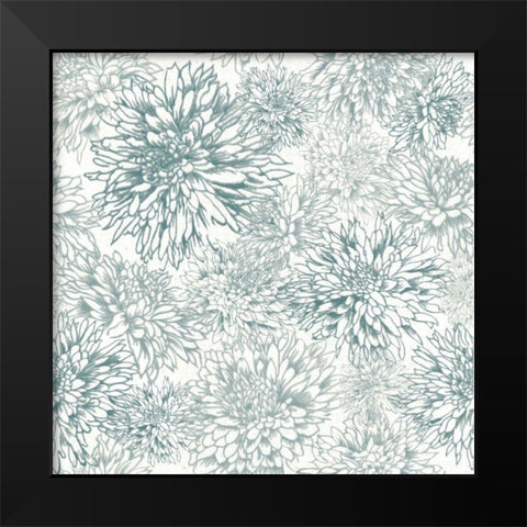 Flowers on White Contemporary Bright Pattern IIIB Black Modern Wood Framed Art Print by Wild Apple Portfolio