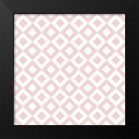 Flowers on White Contemporary Bright Pattern VB Black Modern Wood Framed Art Print by Wild Apple Portfolio