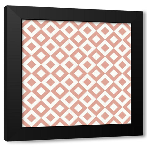 Flowers on White Contemporary Bright Pattern VC Black Modern Wood Framed Art Print with Double Matting by Wild Apple Portfolio