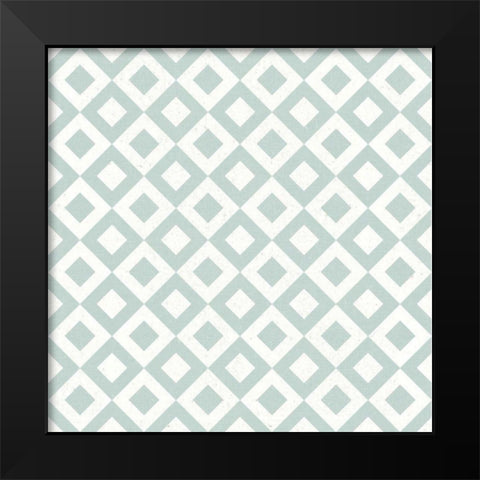 Flowers on White Contemporary Bright Pattern VD Black Modern Wood Framed Art Print by Wild Apple Portfolio